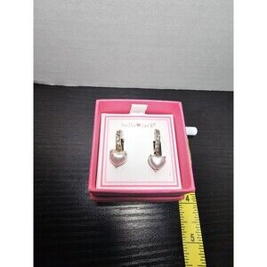 Bella Jack Heart Hoop Dangle Earrings NIB